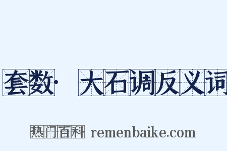 套数·大石调反义词是什么意思的图片